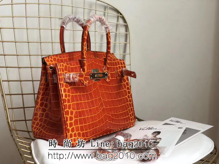 愛馬仕Hermes 鱷魚紋原版牛皮 鉑金包  0AM1626